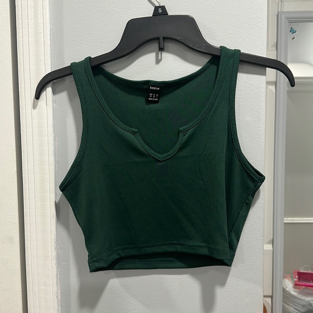 Forest Green Cropped Tank Top